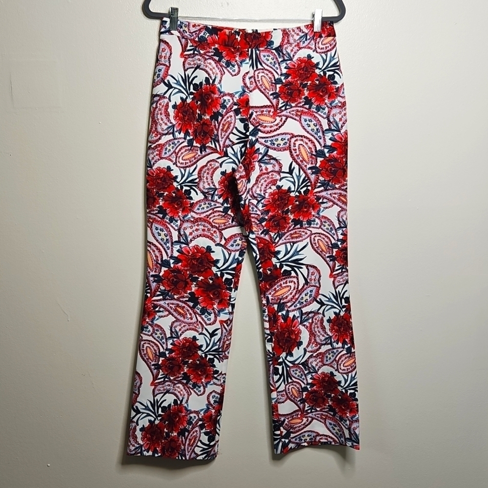 Badgley Mischka Paisley Floral Wide Leg Pants Size 8
